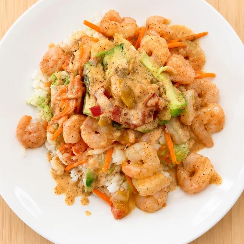 Baja Bowl, cooked and plated
