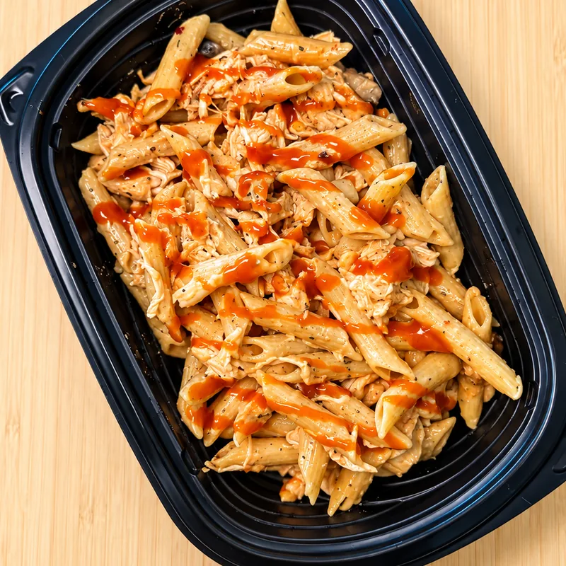 Creamy Chicken Penne Bowl, cooked and plated